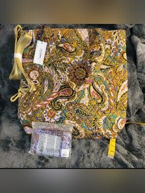 Vera Bradley Buta Spray  Brown Paisley  Large North South Tote With Wallet